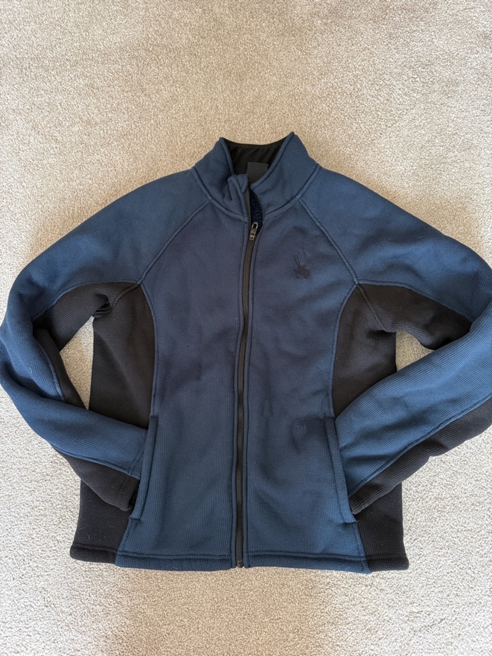 Spyder Navy and Black Sherpa-Lined Full Zip Jacket